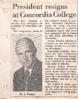 President resigns at Concordia College