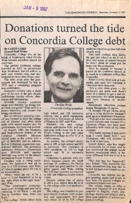 Donations turn the tide on Concordia College debt