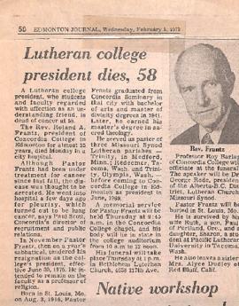 Lutheran college president dies, 58