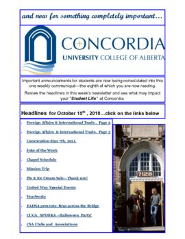 Concordia Weekly Newsletter Volume 01/Issue 08