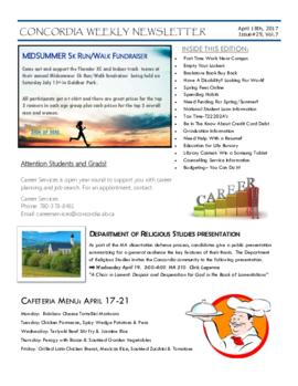 Concordia Weekly Newsletter Volume 07/Issue 29