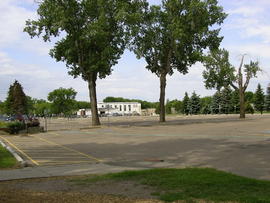 Northwest view of parking lot