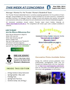 Concordia Weekly Newsletter Volume 04/Issue 34