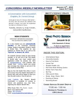 Concordia Weekly Newsletter Volume 05/Issue 17