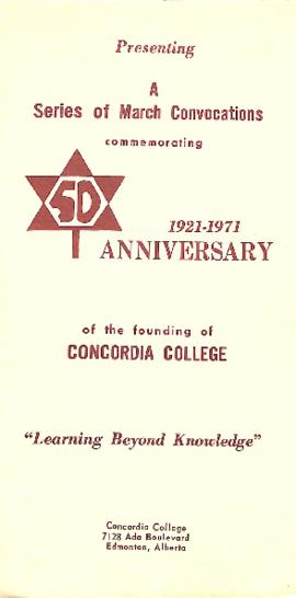 A series of March convocations commemorating 50th Anniversary of the founding of Concordia College