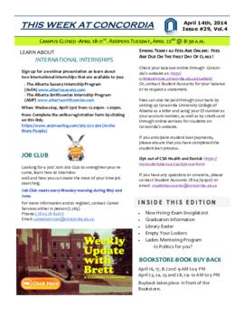 Concordia Weekly Newsletter Volume 04/Issue 29