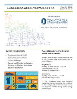 Concordia Weekly Newsletter Volume 05/Issue 30