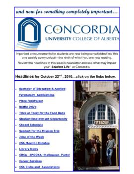 Concordia Weekly Newsletter Volume 01/Issue 09