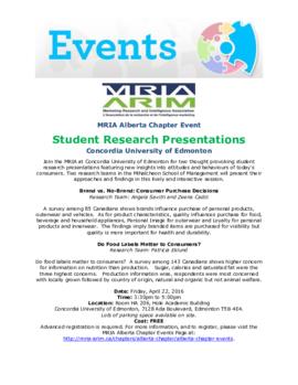 MRIA Alberta Chapter Event Student Research Presentations