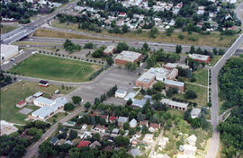 Aerial view of campus, West side