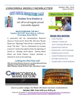 Concordia Weekly Newsletter Volume 05/Issue 08