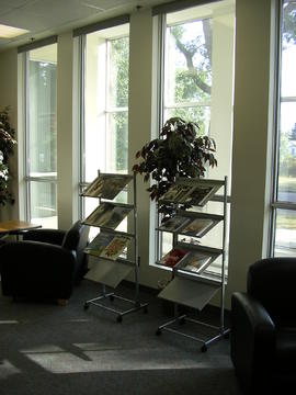 Periodical shelves in Alcove