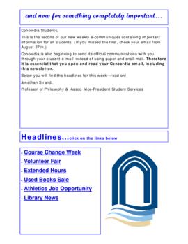 Concordia Weekly Newsletter Volume 01/Issue 02