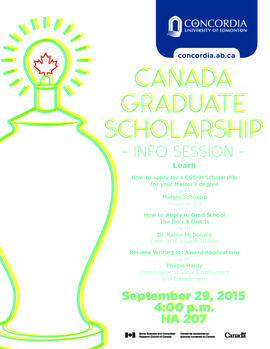 Canada Graduate Scholarship info session